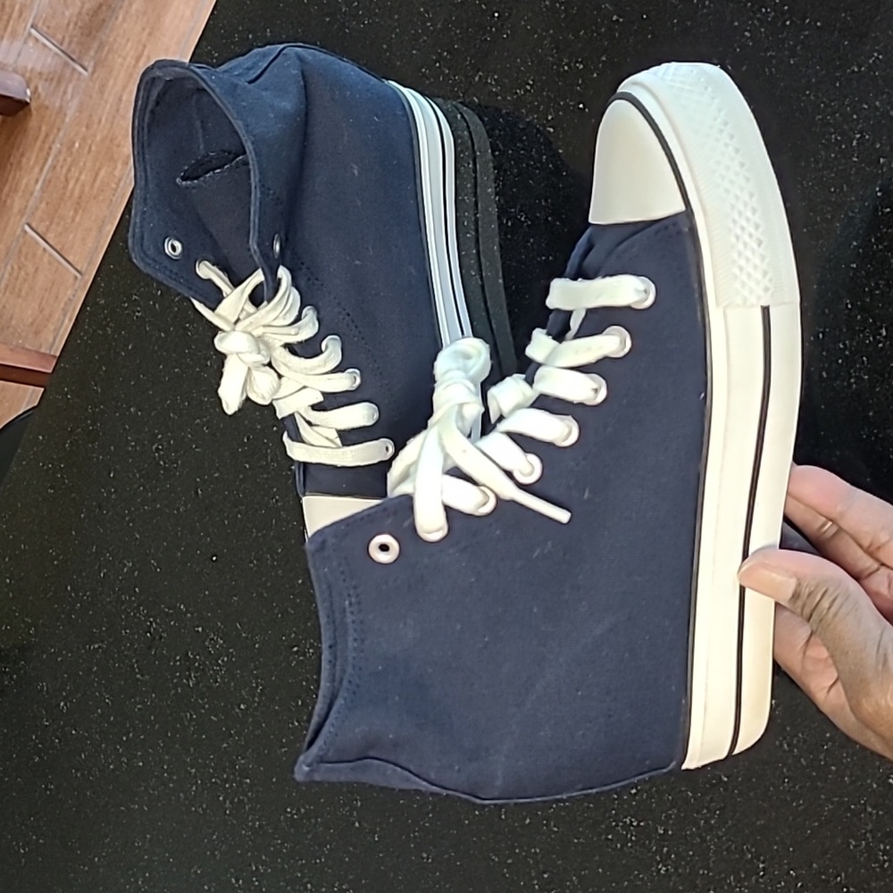 Canvas Wedge Tennis Shoe